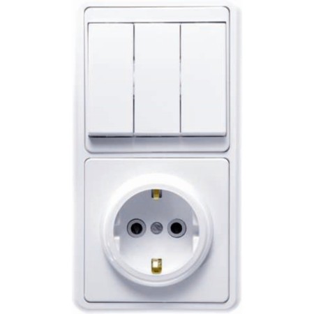 Block "Kuntsevo" 5843 BKVR-033 "Bella", 3 keys, socket, white color