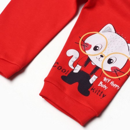 Pants children, red color, height 80 cm-2