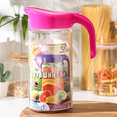 Amphora jug “Indigo”, 1.5 l, pink cover-3