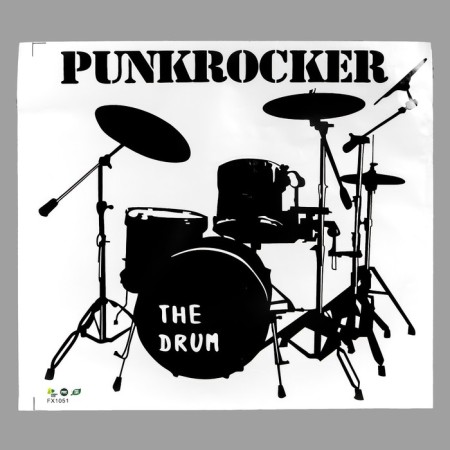 Plastic sticker interior black "drum installation" 57x58 cm-1