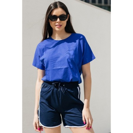 Women's shorts ise, size 48 cm, dark blue color, white-1