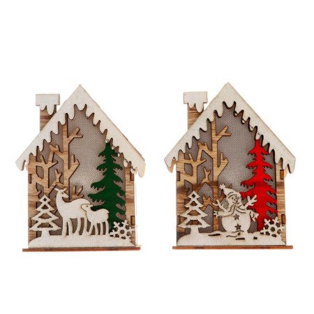Light decor desktop "houses" 12.5 cm, mix-2