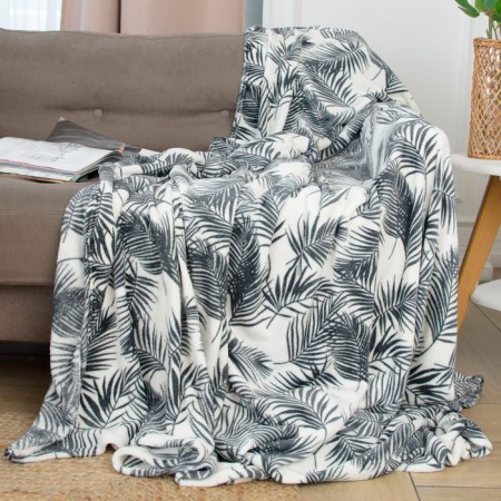 Belezza Fleurette 200x220cm, black and white, microfiber 200g/m, PE 100%