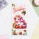 Money envelope "Happy Birthday!" Unicorn with strawberries, 8 x 16 cm
