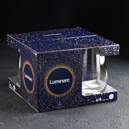 A set of high glass glasses "Silver Smoke", 350 ml, 4 pcs-2