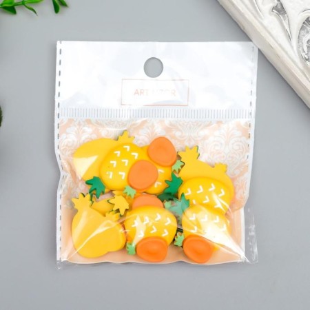 Decor for creativity plastic "Pineapple and half" set of 10 pcs 2.7x2.1 cm-2