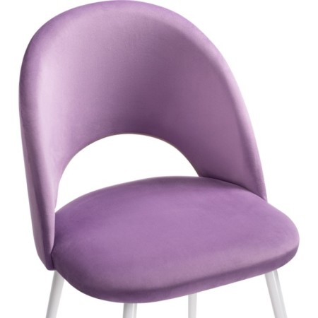 Chair on the metal frame Irre Metal/velor, white/pink 50x55x82 cm-4