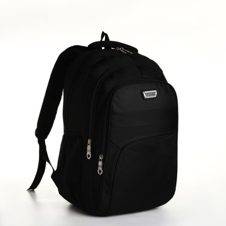 Youth backpack with a zipper, 4 pockets, black color-2