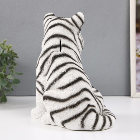 The piggy bank "Tiger white" height is 23.5 cm, width 16 cm, length 23 cm.-3