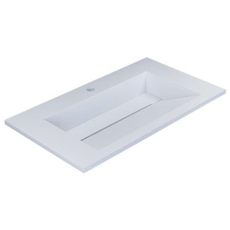 Sink uperwood Next 80 cm, half -around, rectangular, white-6