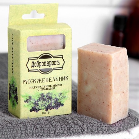 Natural soap with herbs in the box "Juniper" 100 g of Dobroparov