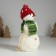 Souvenir Textile "Snowman in a green scarf, skiing" 12x9x20 cm