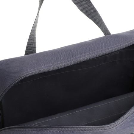 Road bag on wheels, a long belt, with an increase, an outer pocket, the color is gray-4