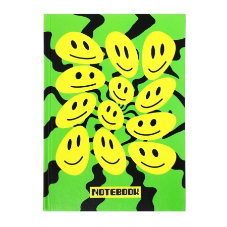 Notebook A5 80 sheets in the “Smiles” cage, solid cover, glossy lamination, OFSET block 65 g/m2