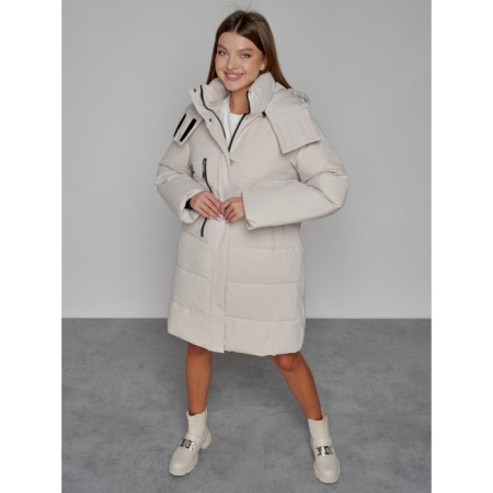 Coat insulated winter female, size 46, beige color-9