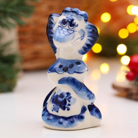 New Year. Souvenir "Snake Lucy" 11 × 6.5 cm, gzhel-1