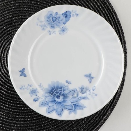 Blue -shaped dessert shade "Blue breeze", d = 20 cm, glass ceramic, white color