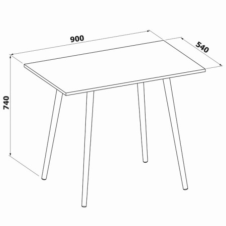 Dining table "C 6", 900 × 540 × 740 mm, white color-2