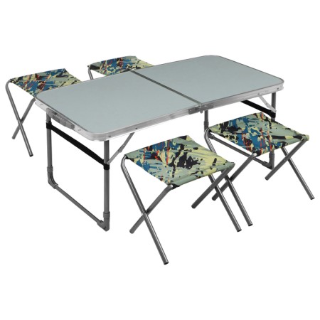 Furniture set: table, 4 chairs, metallic color/camouflage savannah-6