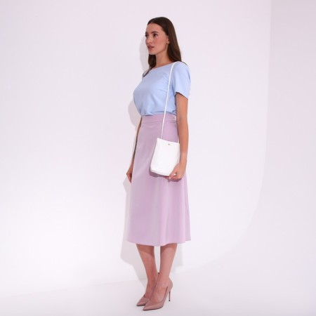 Cross-Body bag on the valve, white color-4
