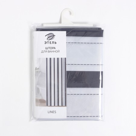 The bathroom curtain "Lines", 145 × 180 cm-6