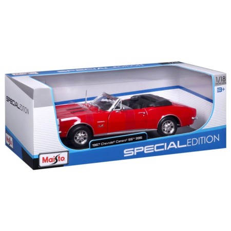MASTO DIE-CAST 1967 Chevrolet Camaro SS 396 Convertible, 1:18, Red color-11