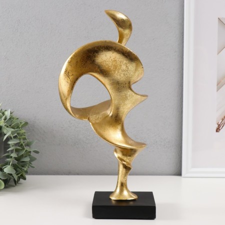 Souvenir Polystone "Abstraction. Frozen of Fire" gold 17.5x10x33 cm-2