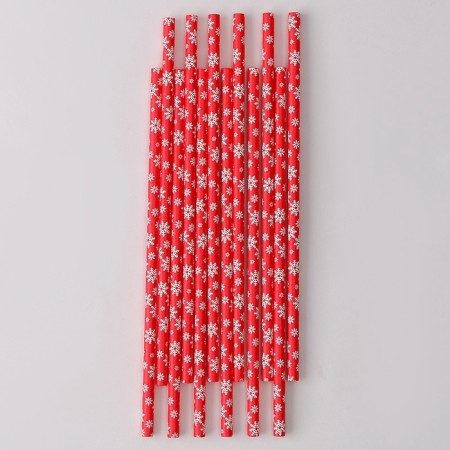 Pipe for cocktail "Snowflakes", set of 12 pcs.-1