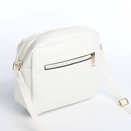 Bag Cross-Bodi with a zipper, white color-1
