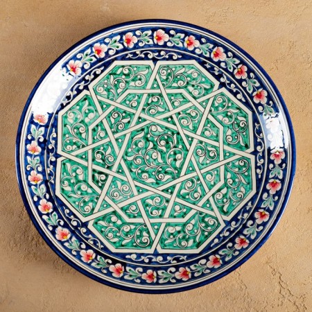 Largan Rishtan ceramics "Patterns", 32 cm, green-3
