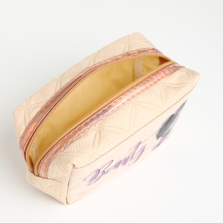 Lightning cosmetic bag, beige color-3