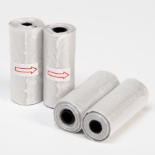 Packets for cleaning dogs are plain (4 rolls of 15 packages 29x21 cm), gray