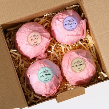 Gift set of cosmetics "Flower Garden", bathtub bombs, 4 x 130 g, Beauty Fooch-8