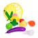Set of products "Fruits and vegetables in the basket", 11 objects, mix