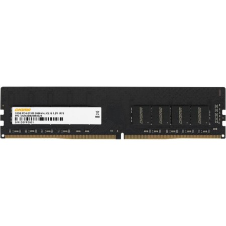 Memory DDR4 32GB 26666MHz Digma DGMAD4266666666666666666666S RTL PC4-21300 CL19 DIMM 288-PIN 1.2V SINGLE RA 10044