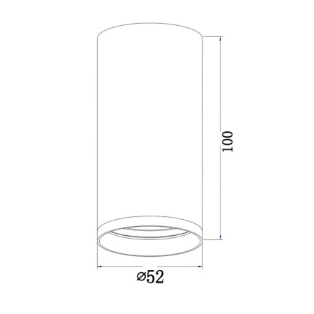 Technical C052CL-01W, 1xGU10, 10W, 5.2x5.2x10 cm, white color, white-3