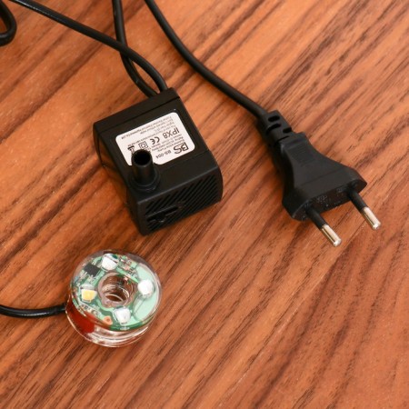 Dolphins fountain of shells, 11x16x24 cm (with backlight)-3