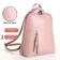 City backpack of artificial leather with lightning, pink color