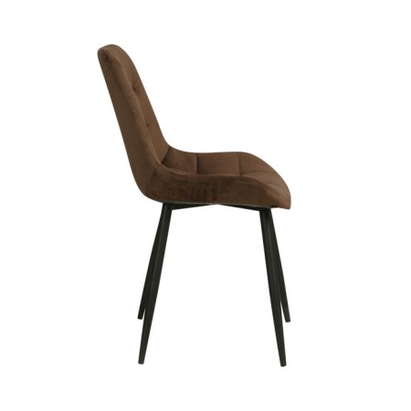“Quarter U” chair, velor tenerife chocolate / black metal-1