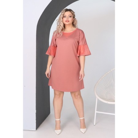 Female dress, size 52, peach color-3