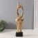Polystone souvenir "Giraffe - Tenderness" Geometric patterns gold 10x7x39.5 cm
