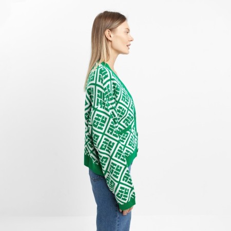 Cardigan female, dark green color, one size (42-46)-5