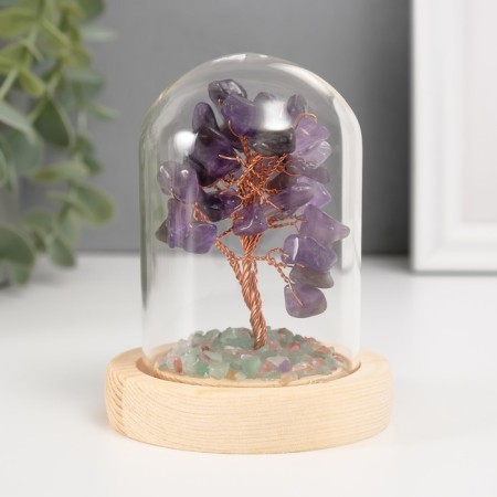 Souvenir "Cash tree in the flask" Violet 36 stones 7.8x7.8x10 cm-1
