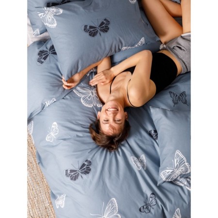 Black Black and White Butterflies Bed Lowwind, size 200x214 cm, 215x220 cm, 70x70 cm - 2 pcs-5