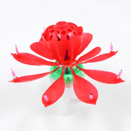 Candle for the cake musical "Tulip", spinning, red, 14.5 × 6 cm-2