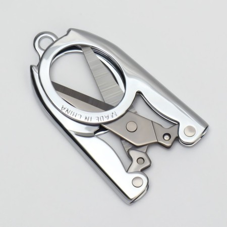 Scissors manicure, straight, folding, 9 cm, silver color-3