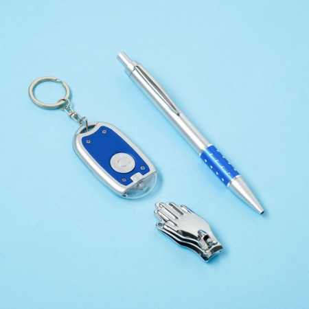 Gift set 3v1 (pen, nippers, blue flashlight) mix-4