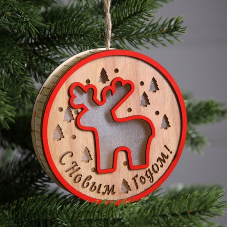 Christmas tree toy "Deer", from batteries, glow warm white-1