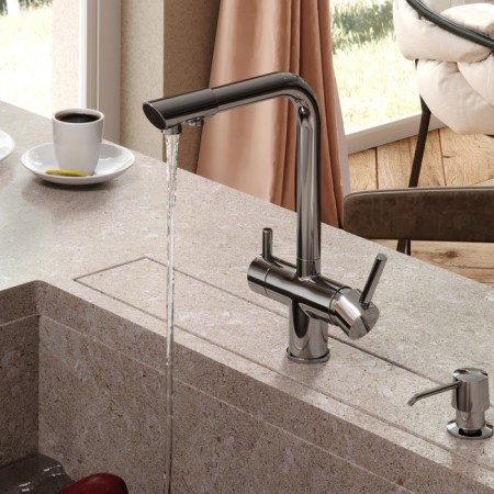 Kitchen mixer Wasserkraft A8317, double -leaf, with access to drinking, chrome-7