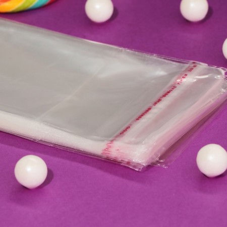 BOPP package with adhesive valve, transparent 8 x 14/4 cm, 25 mkm-5